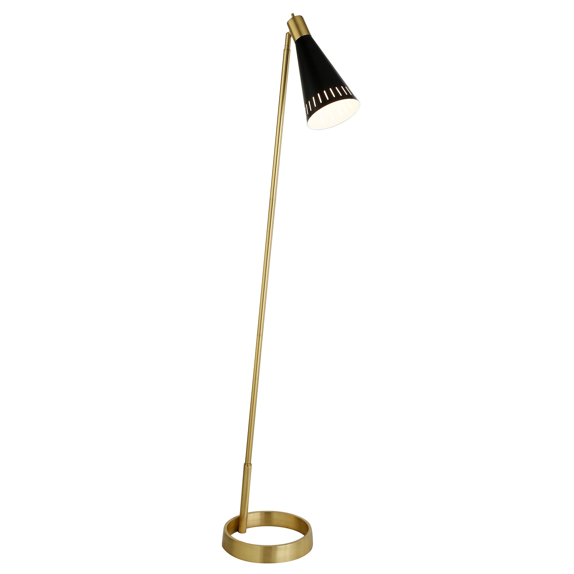 62" Black Reading Floor Lamp With Black Cone Shade-Floor Lamps-DECOROLALA