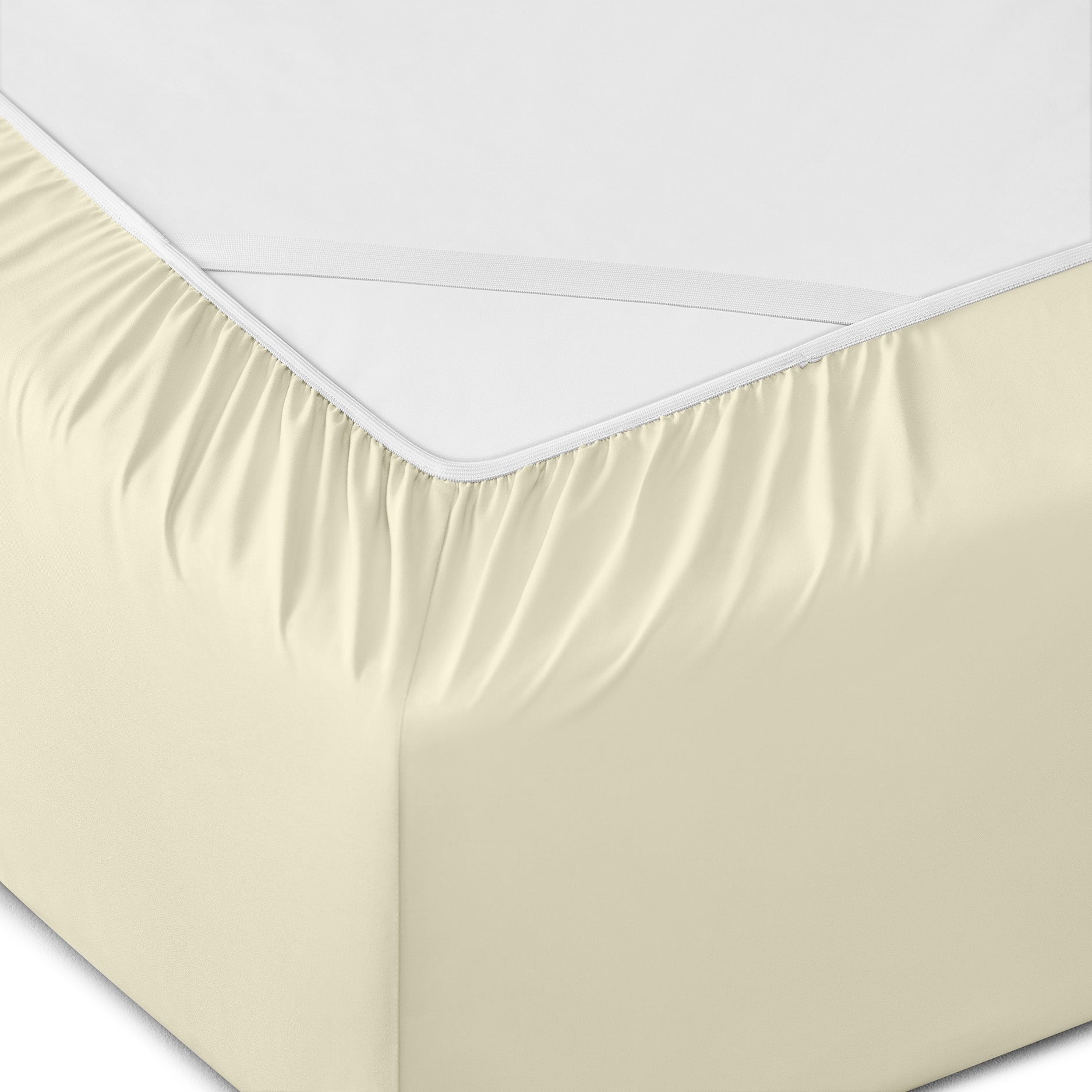 Six Piece Cream Microfiber King Sheet Set-Bed Sheets-DECOROLALA