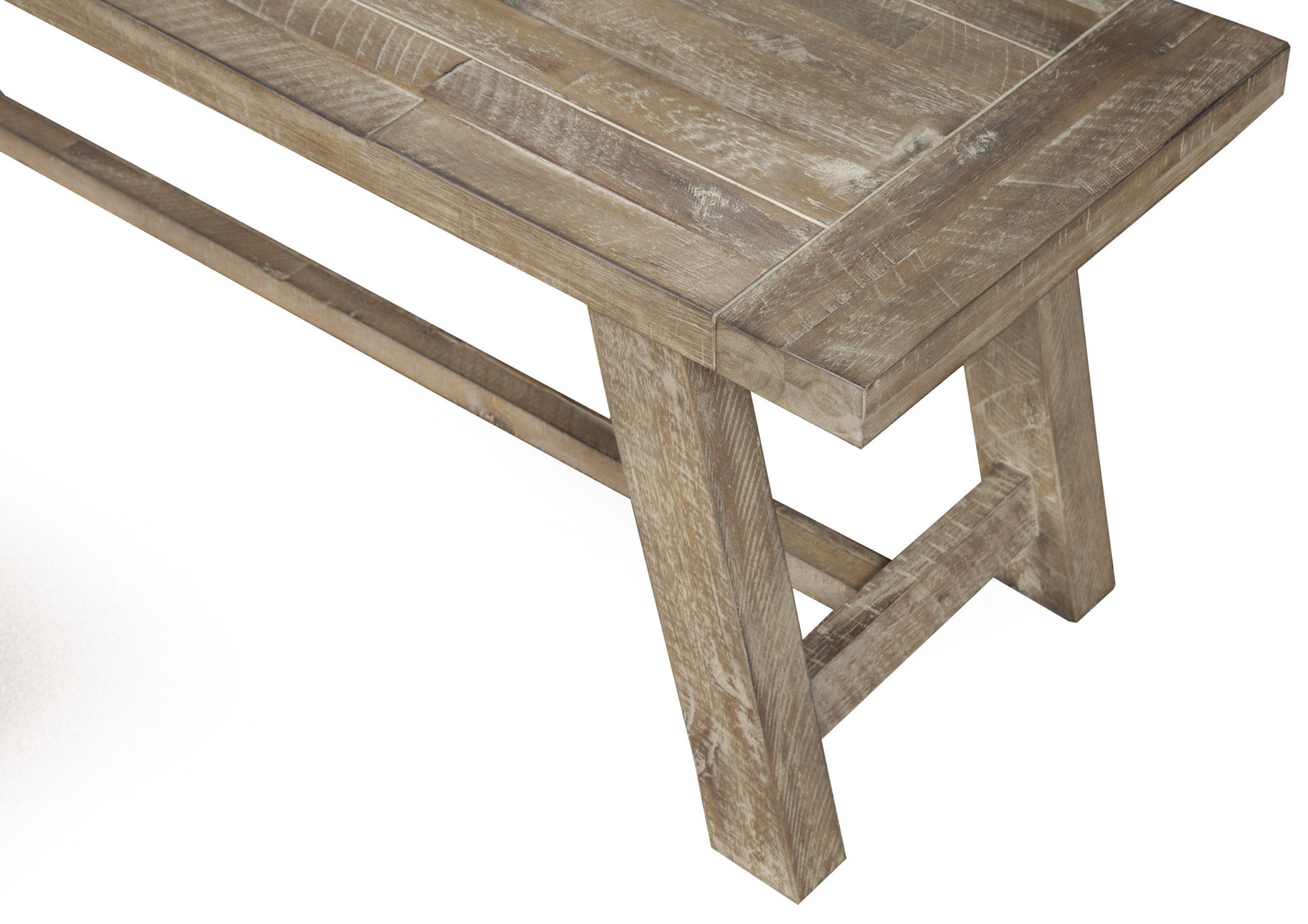 60" Natural Distressed Solid Wood Dining Bench-Benches-DECOROLALA