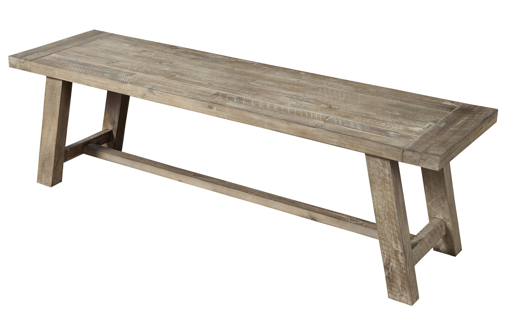 60" Natural Distressed Solid Wood Dining Bench-Benches-DECOROLALA