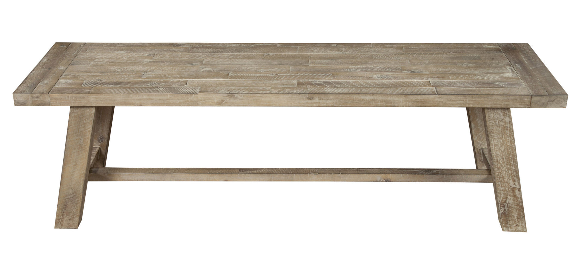 60" Natural Distressed Solid Wood Dining Bench-Benches-DECOROLALA