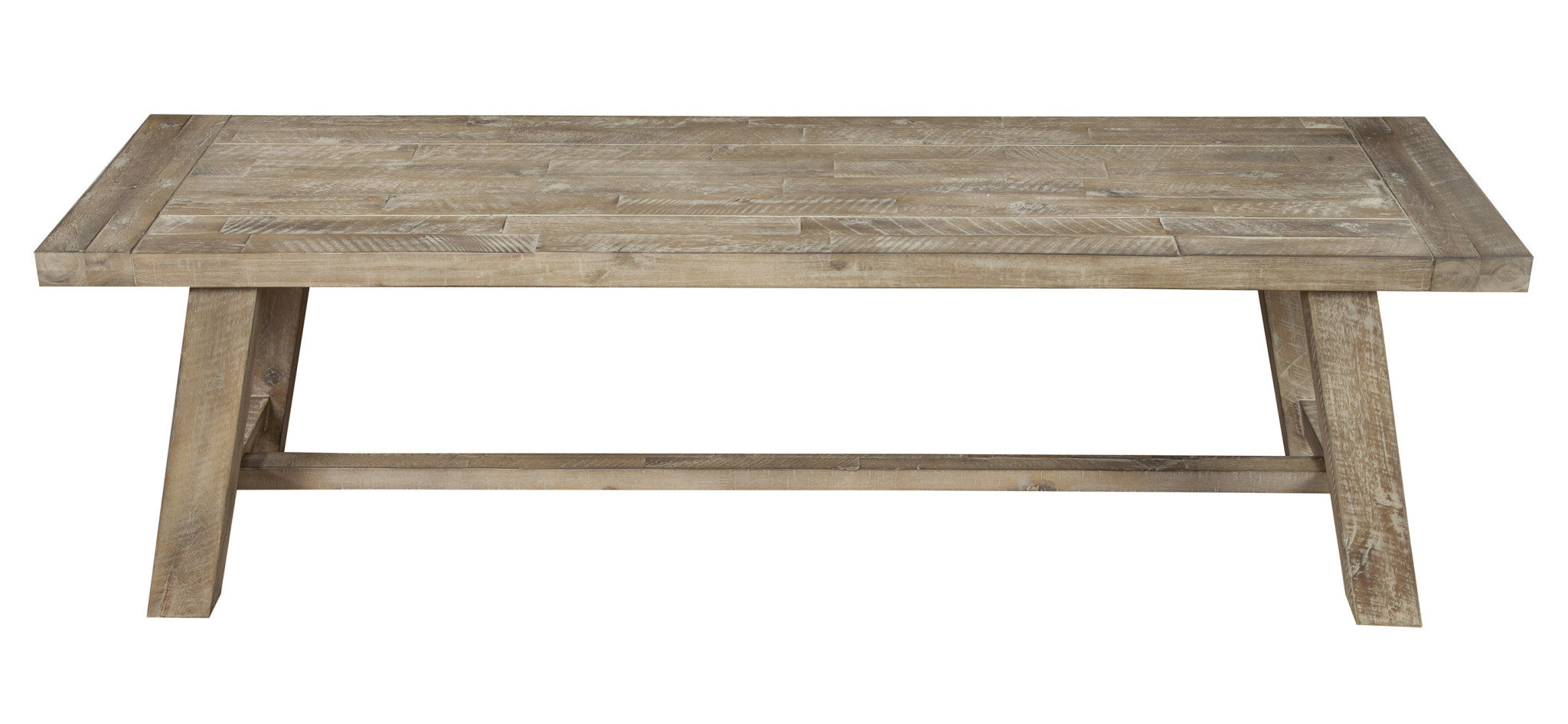 60" Natural Distressed Solid Wood Dining Bench-Benches-DECOROLALA