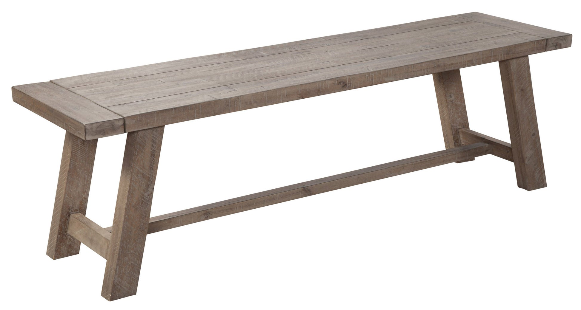 60" Natural Distressed Solid Wood Dining Bench-Benches-DECOROLALA