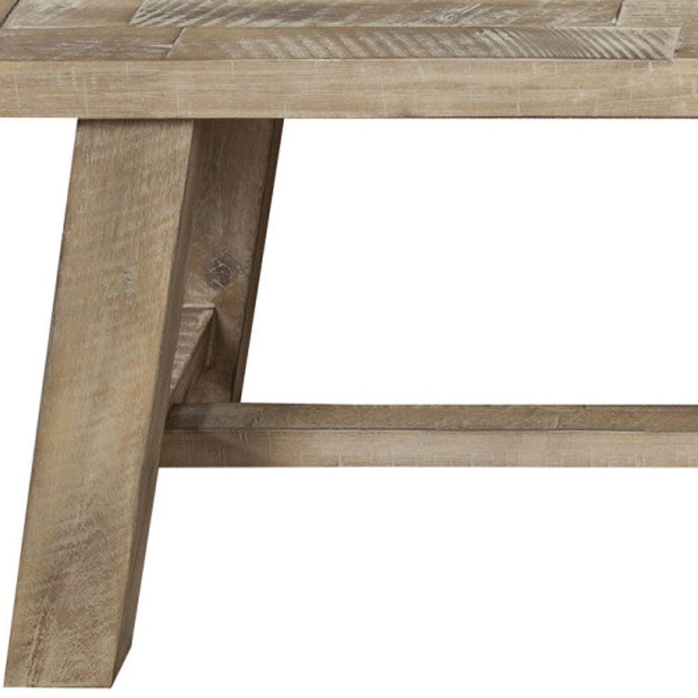 60" Natural Distressed Solid Wood Dining Bench-Benches-DECOROLALA