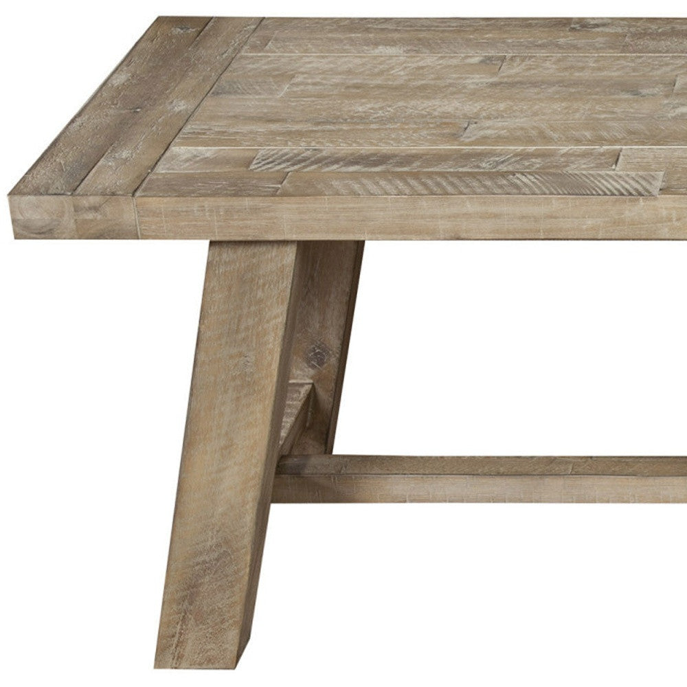 60" Natural Distressed Solid Wood Dining Bench-Benches-DECOROLALA