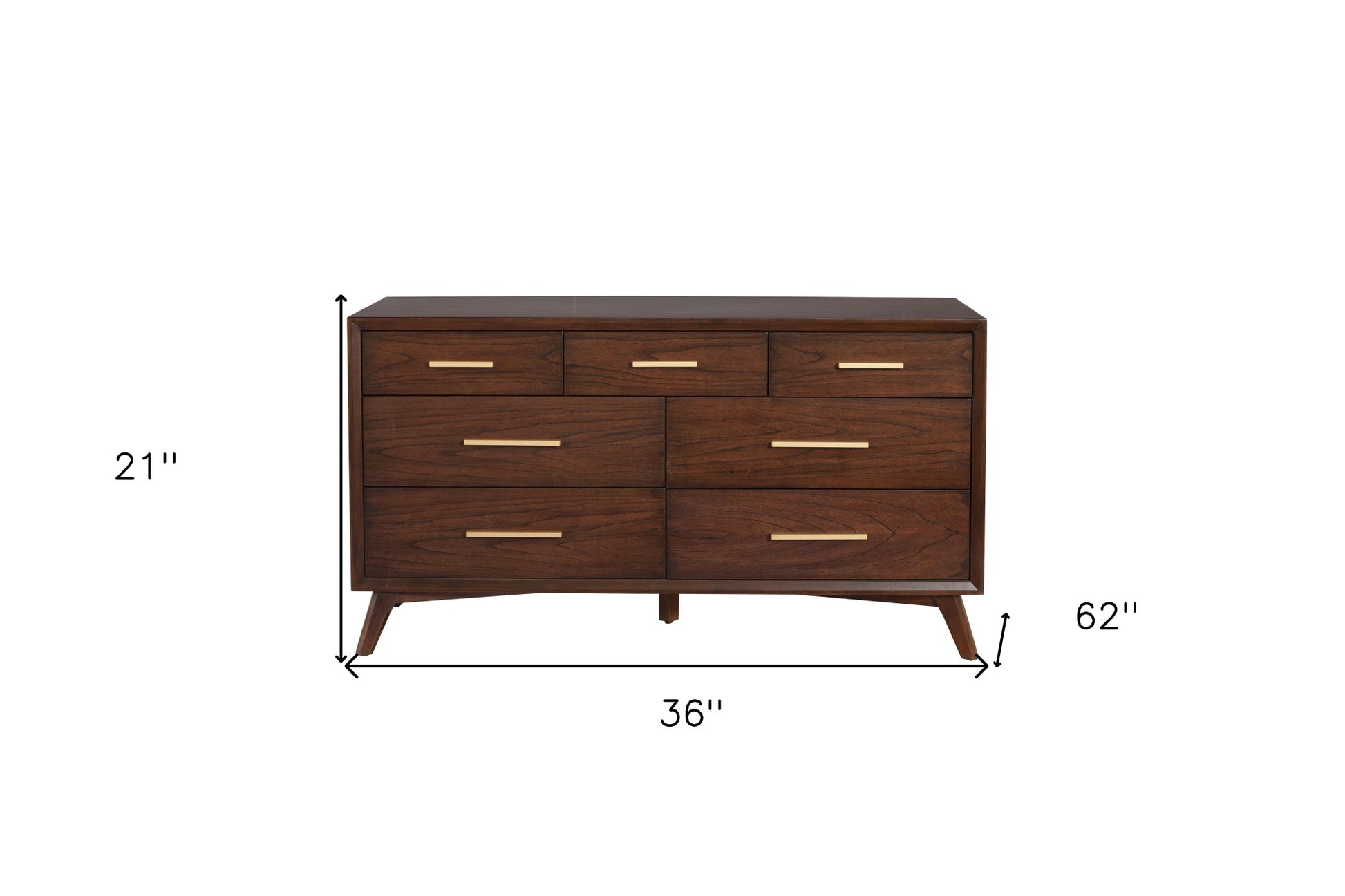 60" Walnut Solid Wood Seven Drawer Double Dresser-6