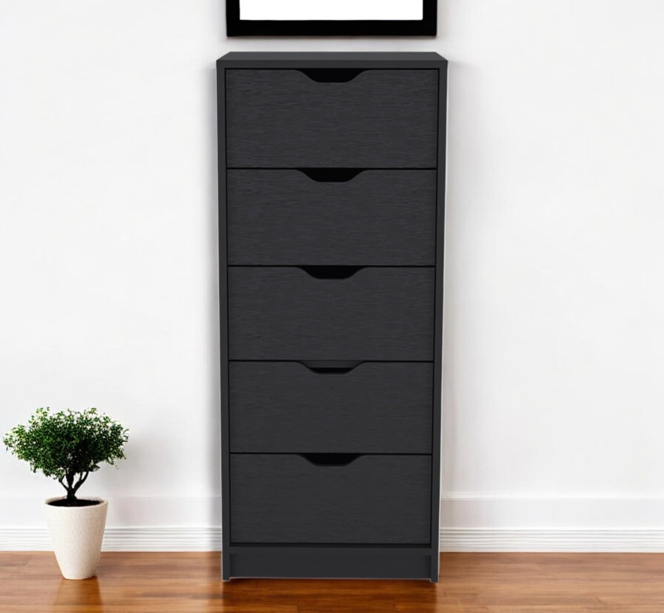 18" Black Five Drawer Standard Chest-0