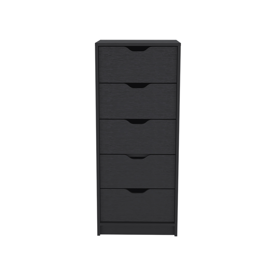 18" Black Five Drawer Standard Chest-1