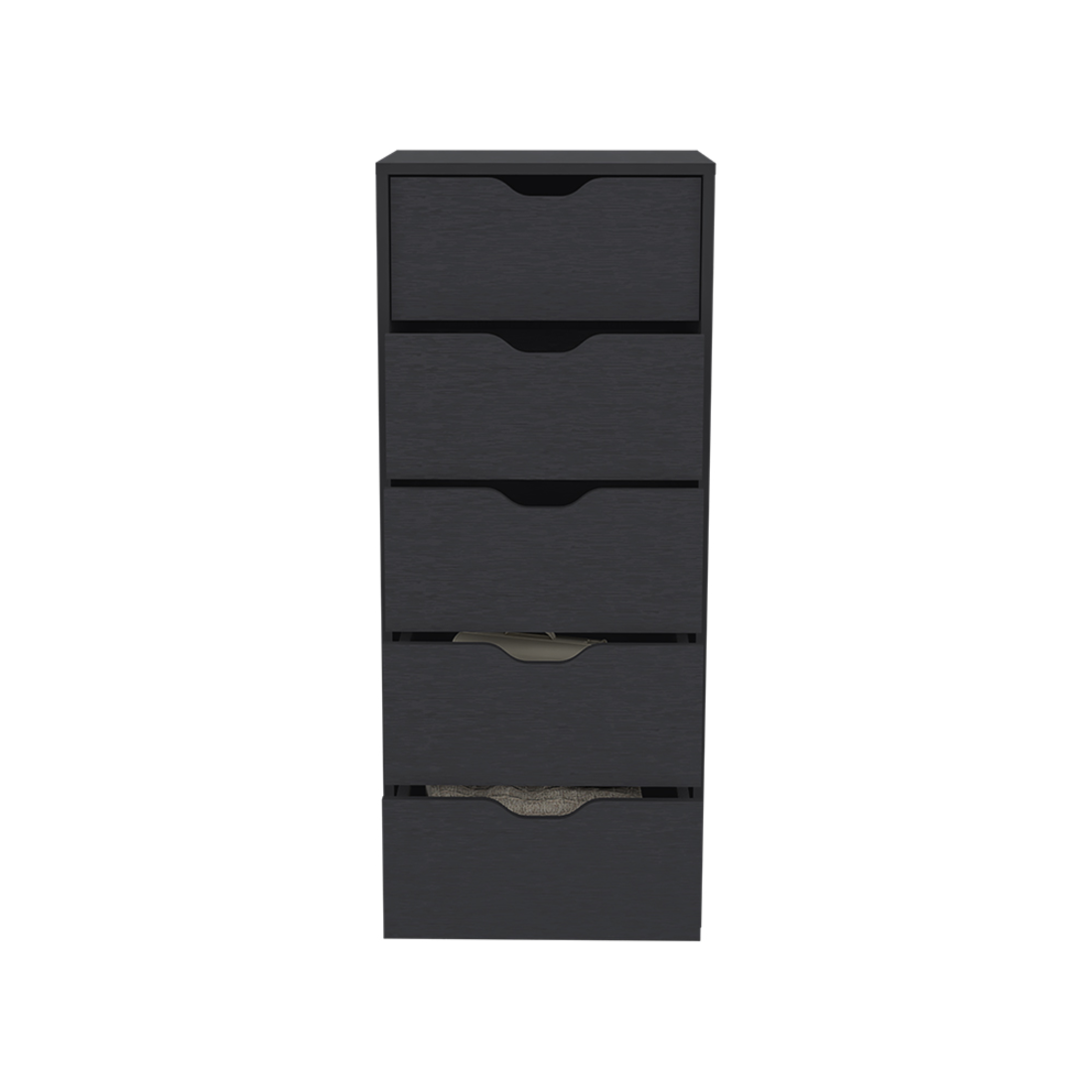 18" Black Five Drawer Standard Chest-2