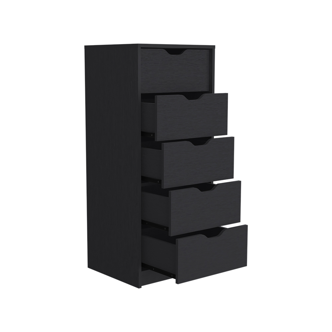 18" Black Five Drawer Standard Chest-3
