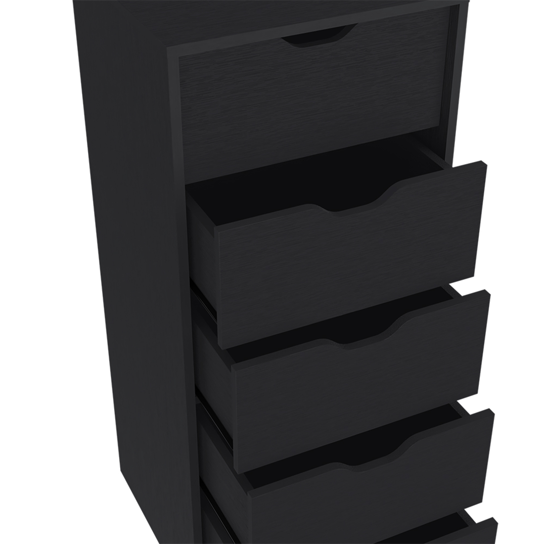 18" Black Five Drawer Standard Chest-5