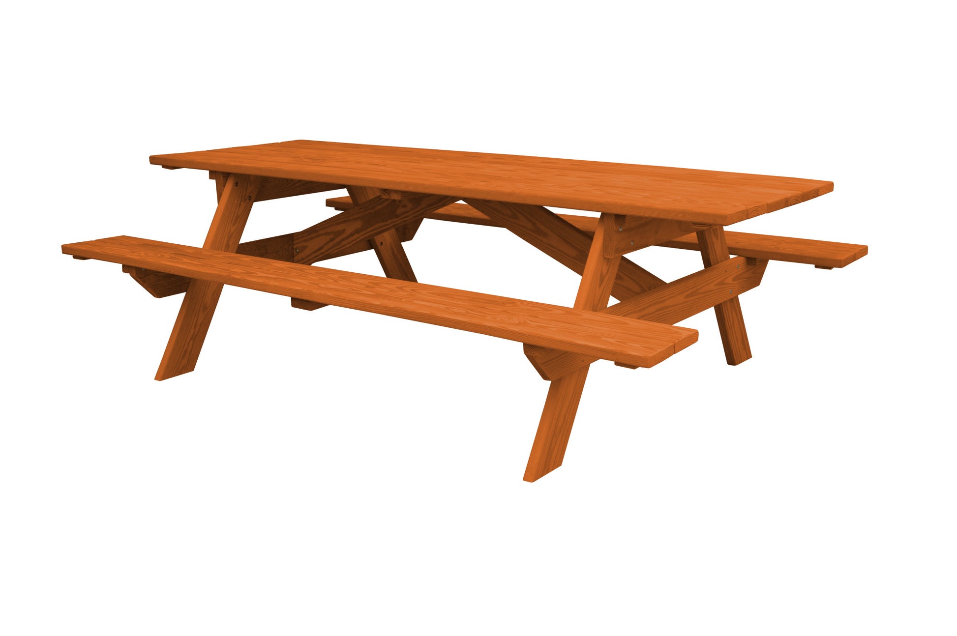 94" Red Solid Wood Outdoor Picnic Table-1
