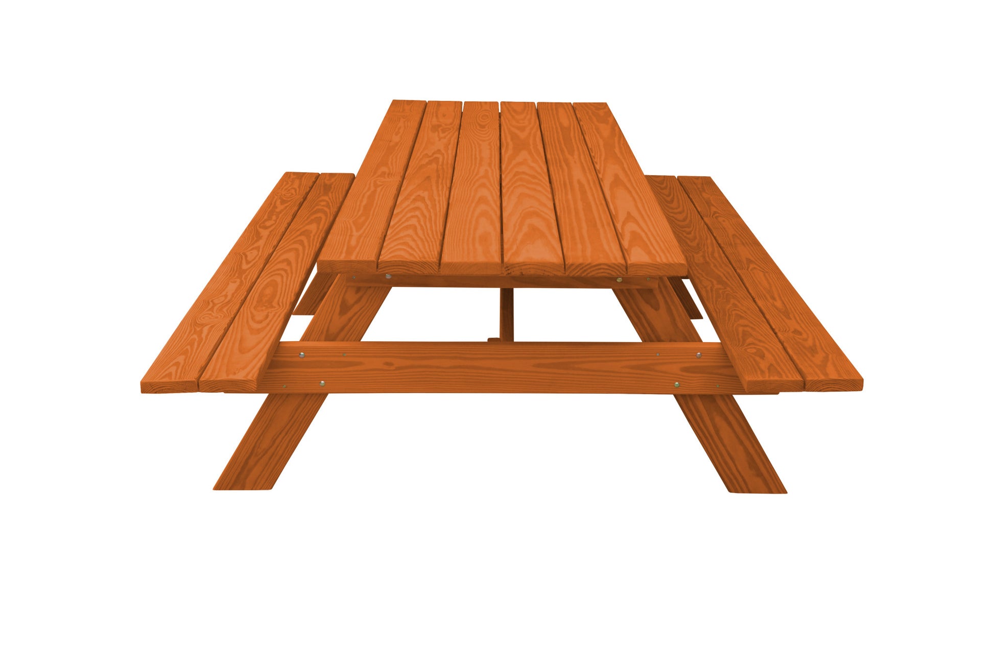 94" Red Solid Wood Outdoor Picnic Table-2