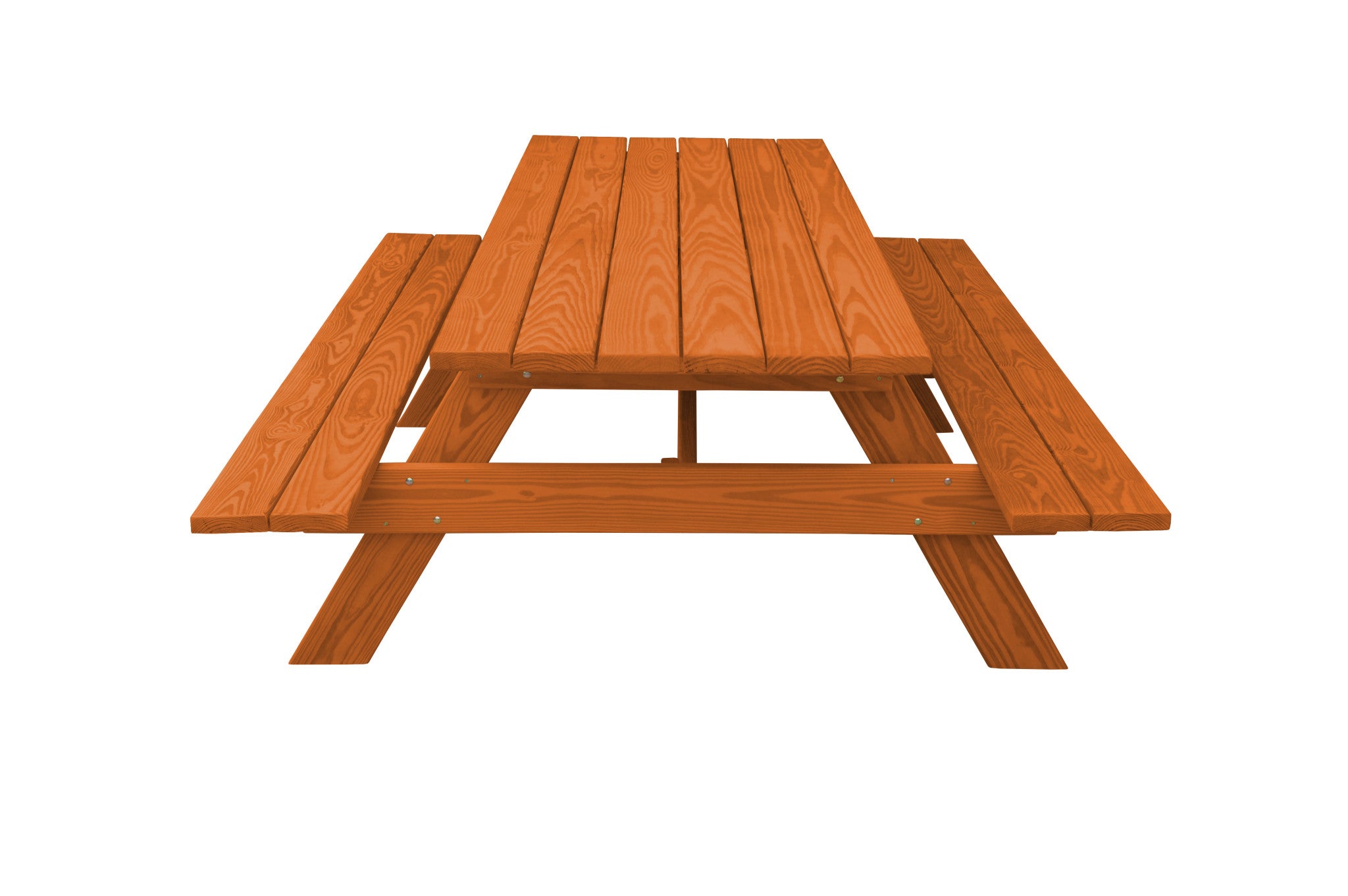94" Red Solid Wood Outdoor Picnic Table-2