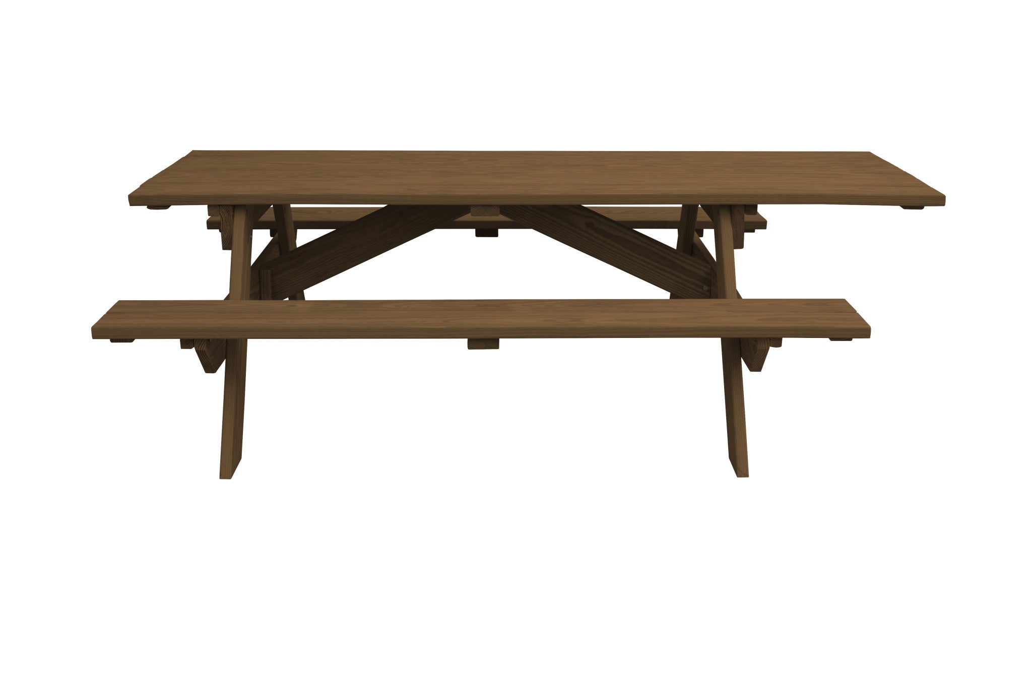 94" Brown Solid Wood Outdoor Picnic Table-1