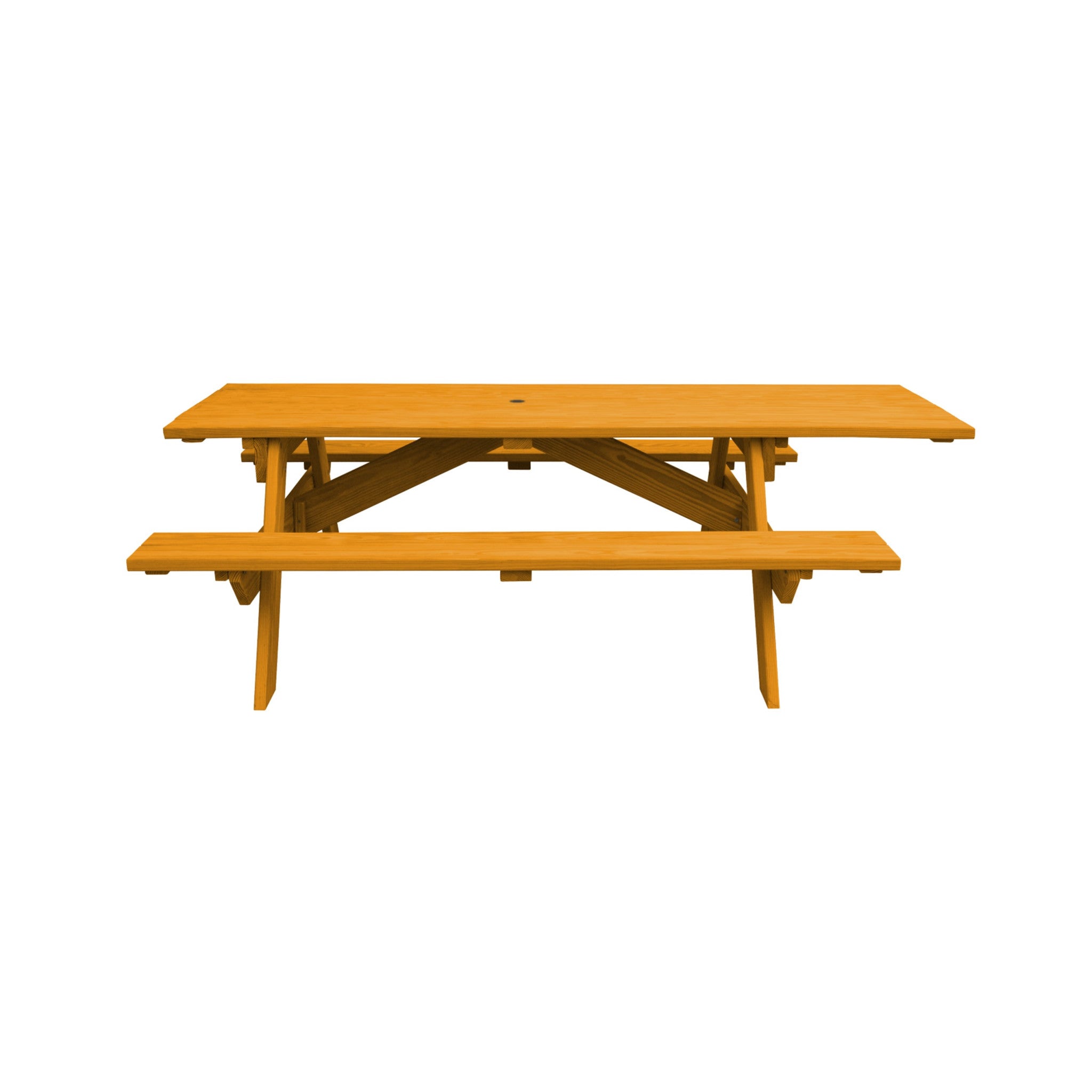 Natural Solid Wood Outdoor Picnic Table Umbrella Hole-0