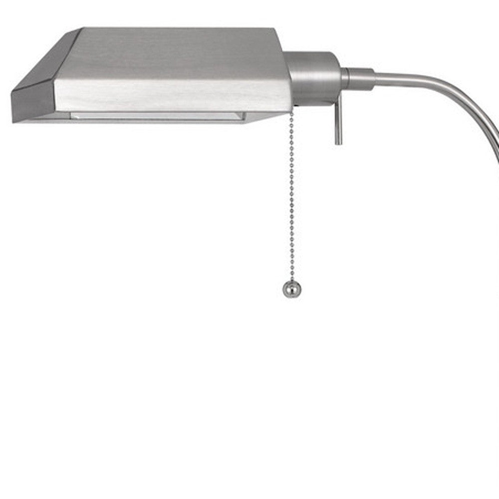 57" Nickel Adjustable Traditional Shaped Floor Lamp With Nickel Square Shade-Floor Lamps-DECOROLALA