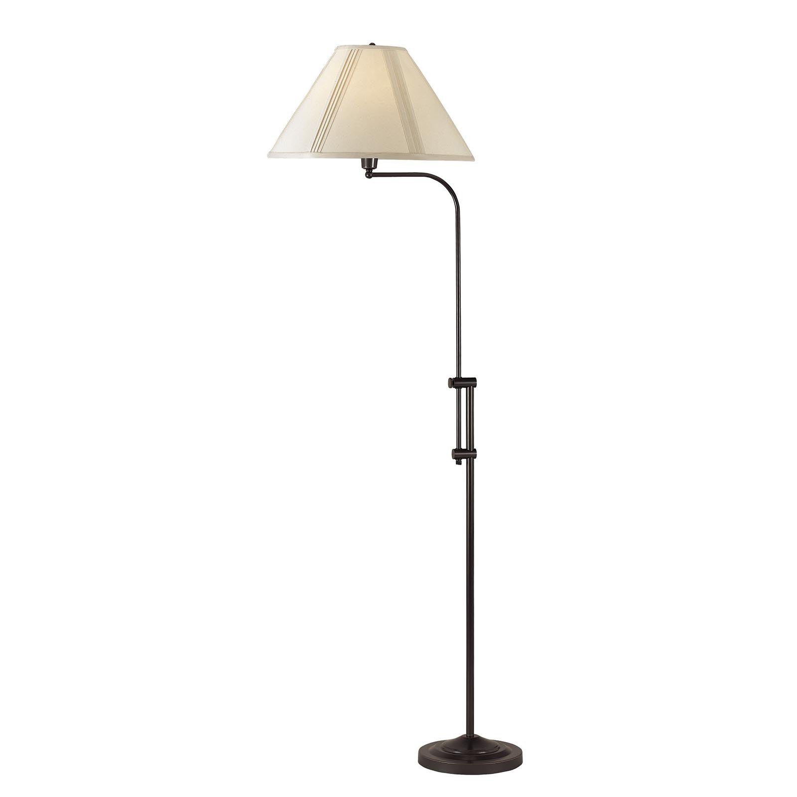 68" Bronze Adjustable Traditional Shaped Floor Lamp With Beige Empire Shade-Floor Lamps-DECOROLALA