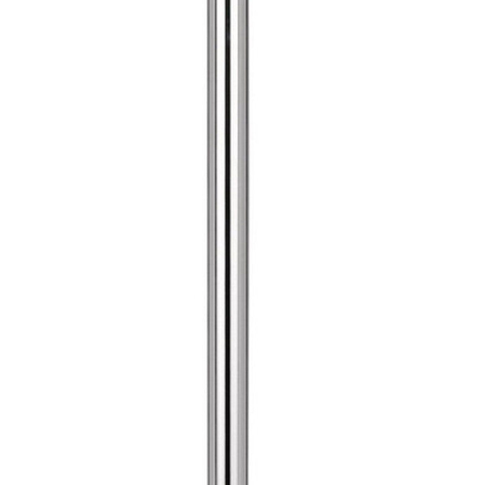 61" Chrome Tray Table Floor Lamp With White Square Shade-Floor Lamps-DECOROLALA