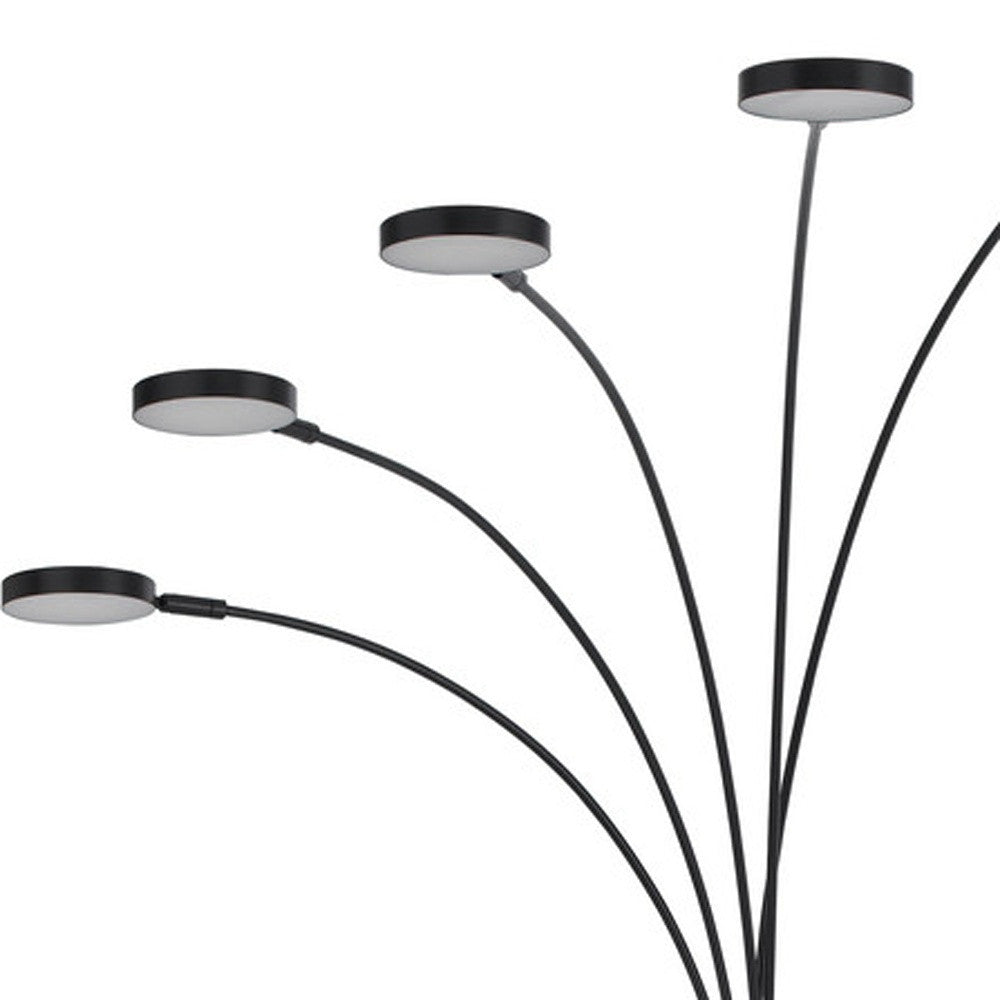 82" Bronze Five Light Led Arc Floor Lamp-2