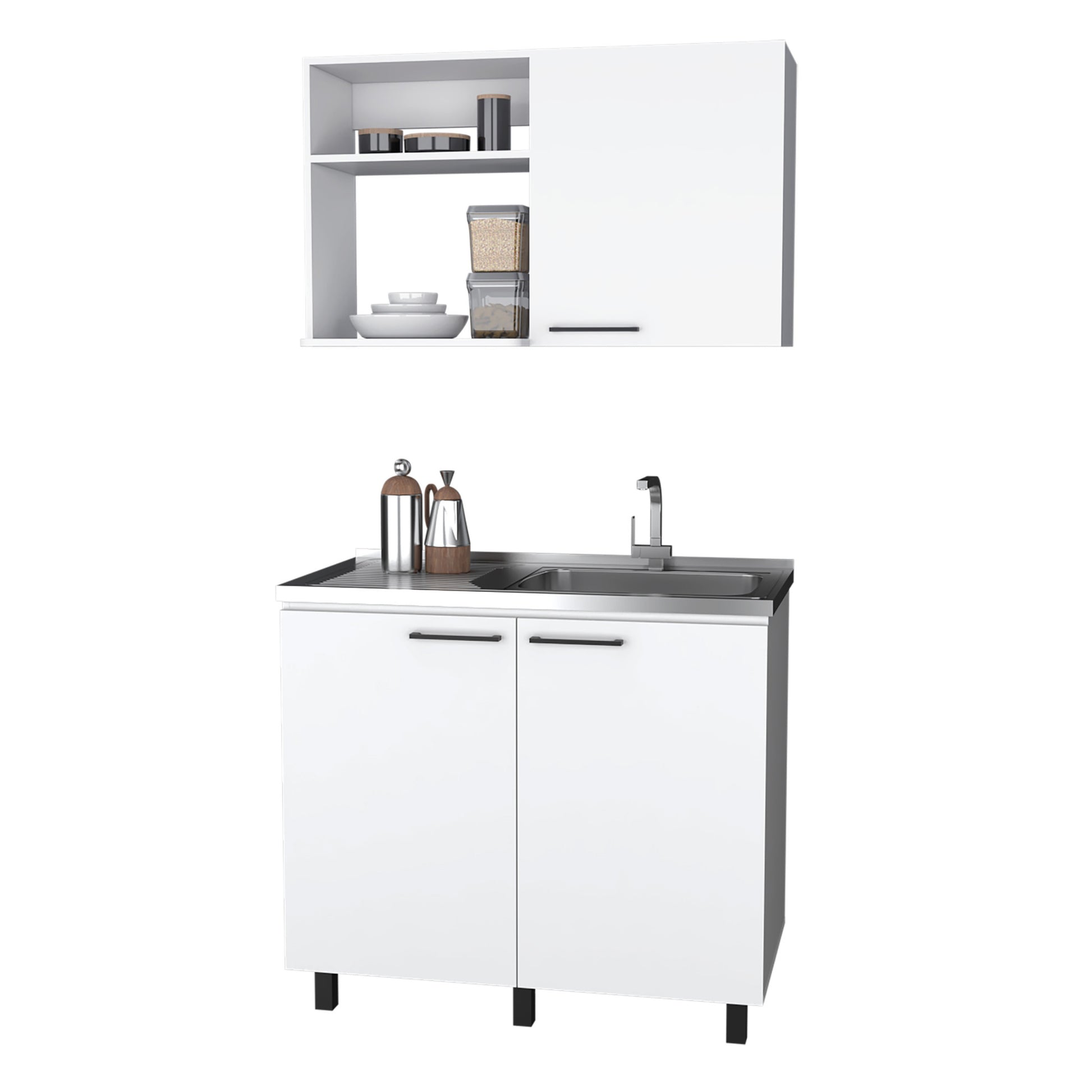 39" White Accent Cabinet With Two Shelves-4