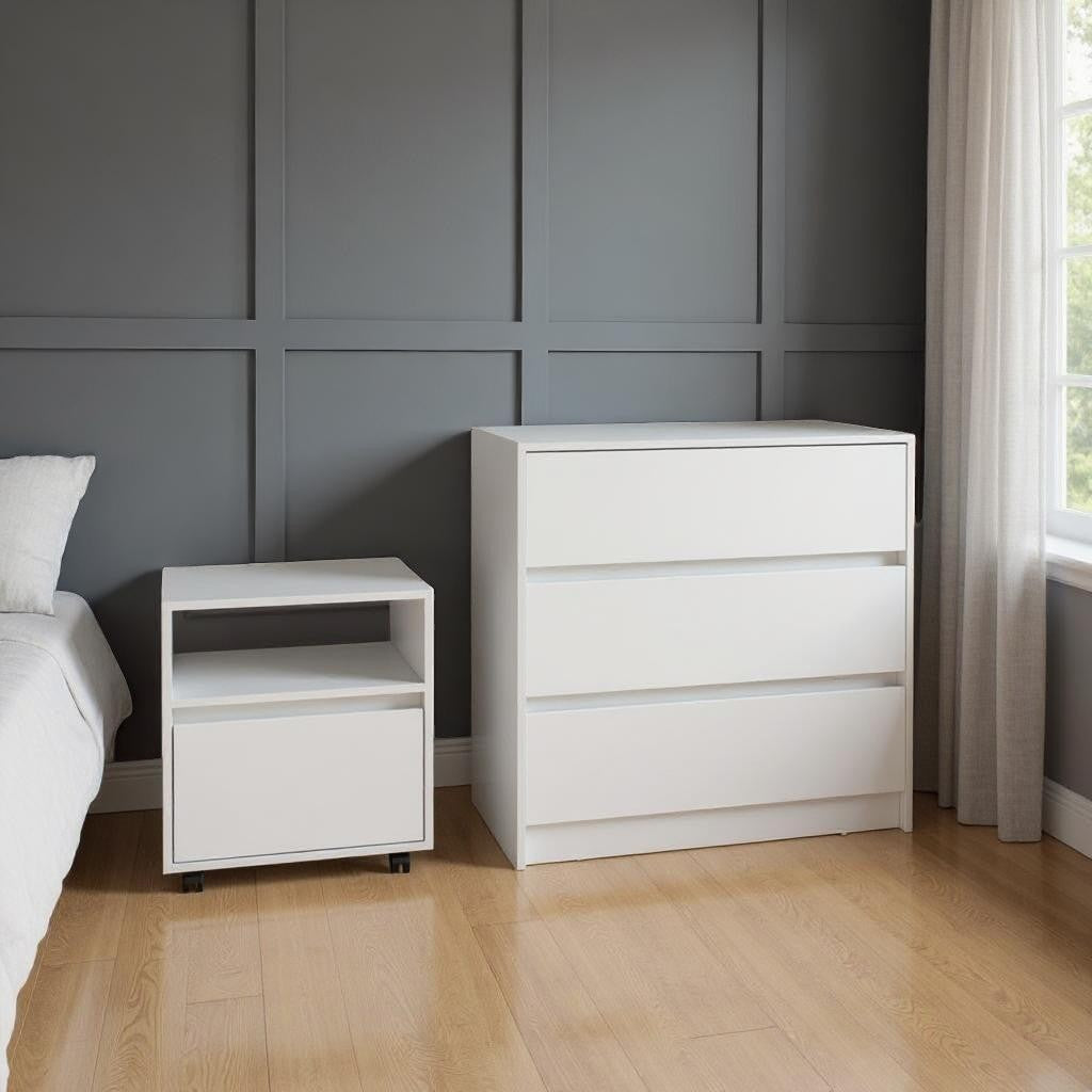 Two Piece White Bedroom Set-Bedroom Furniture Sets-DECOROLALA
