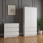 Two Piece White Bedroom Set-Bedroom Furniture Sets-DECOROLALA