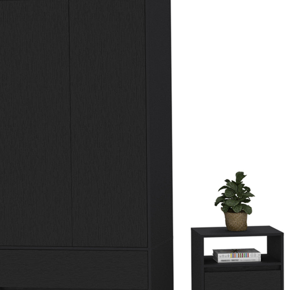Three Piece Black Bedroom Set-Bedroom Furniture Sets-DECOROLALA
