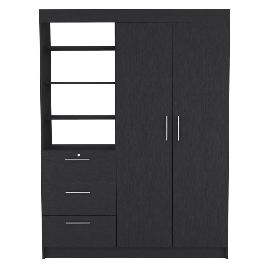 Two Piece Black Bedroom Set-Bedroom Furniture Sets-DECOROLALA