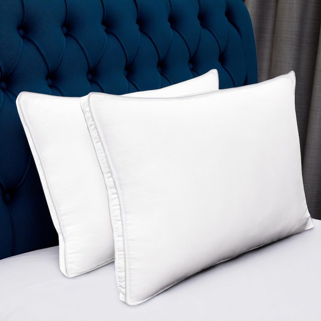 Set of Two Microfiber Down Alternative Medium Hypoallergenic King Size Bed Pillows-Bed Pillows-DECOROLALA