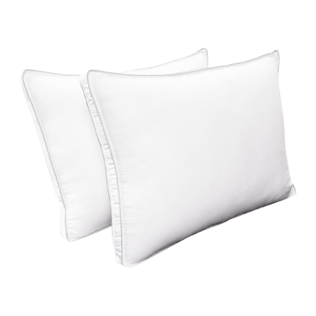 Set of Two Microfiber Down Alternative Medium Hypoallergenic King Size Bed Pillows-Bed Pillows-DECOROLALA