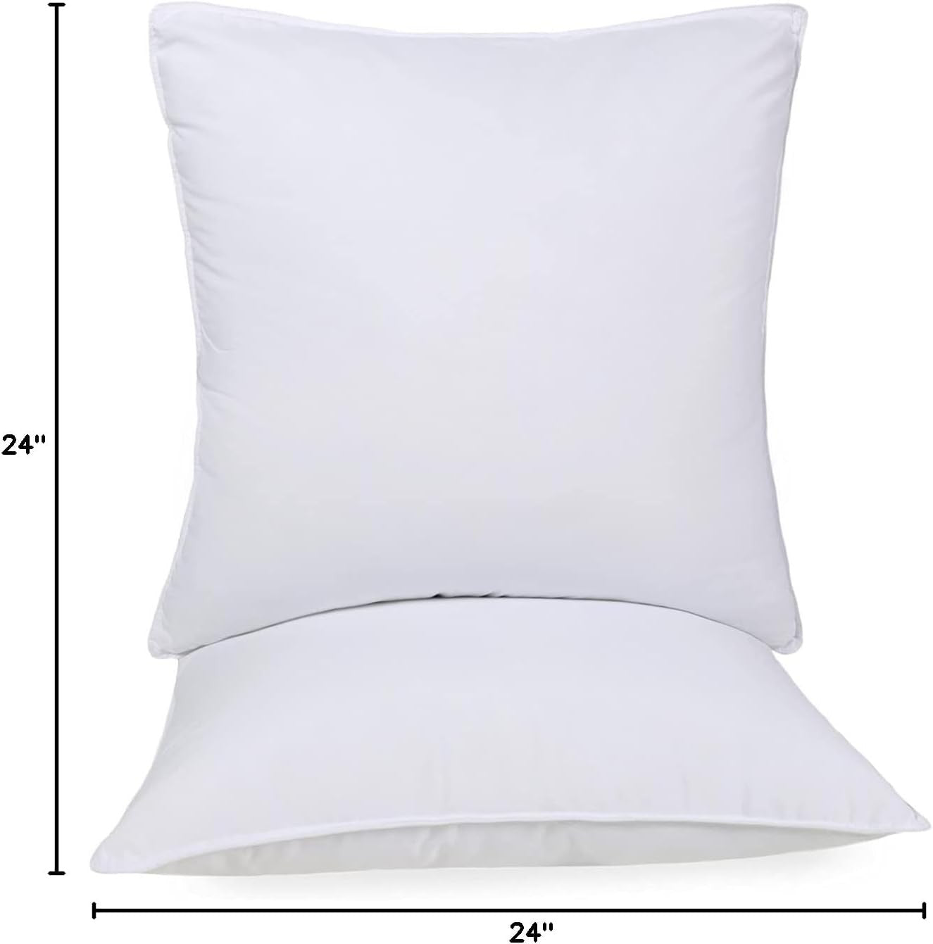 Set of Two Microfiber Down Alternative Medium Hypoallergenic European Size Bed Pillows-Bed Pillows-DECOROLALA