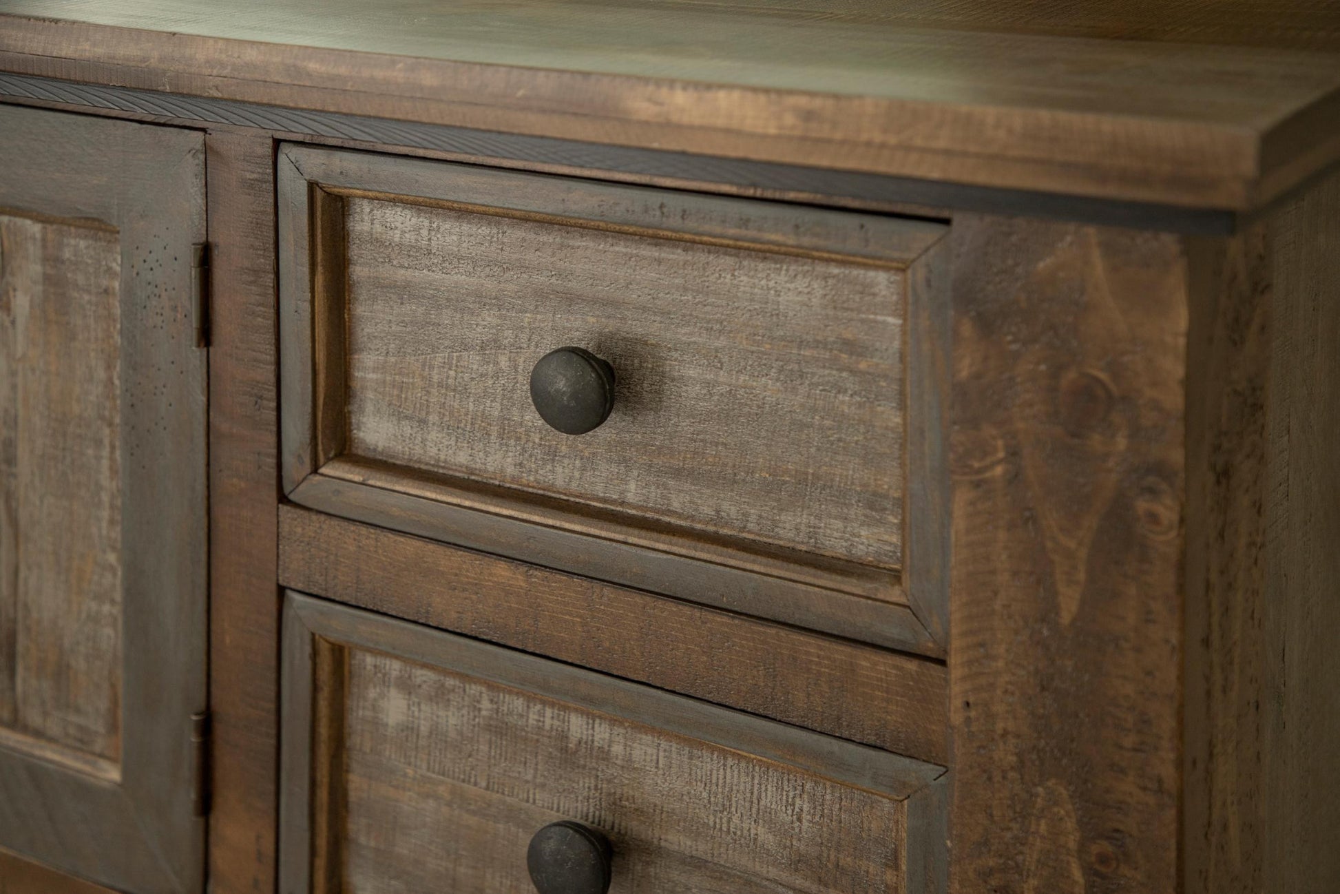 27" Brown Solid Wood One Drawer Nightstand-5