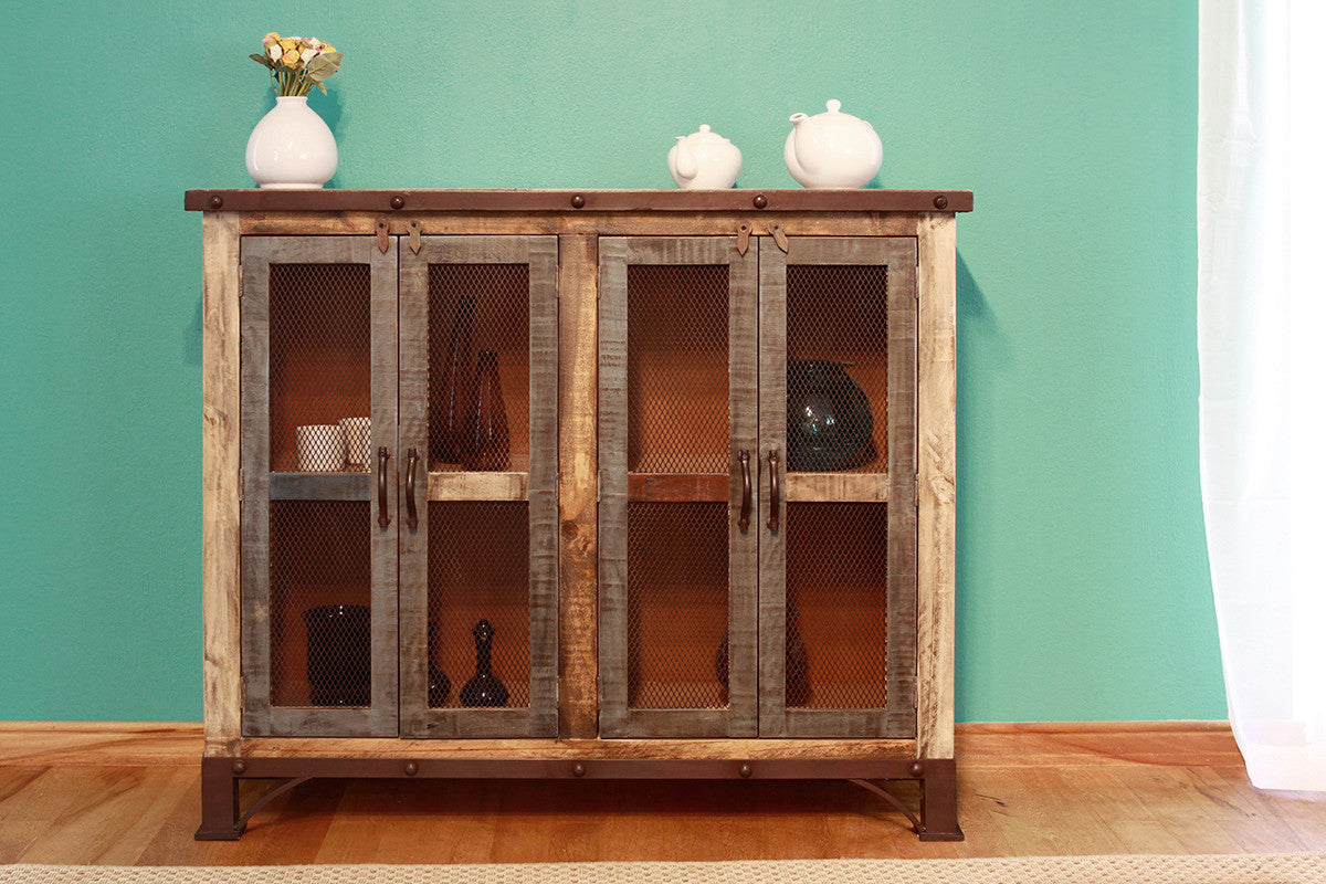 49" Brown Solid and Manufactured Wood Distressed Buffet Table-Sideboards-DECOROLALA
