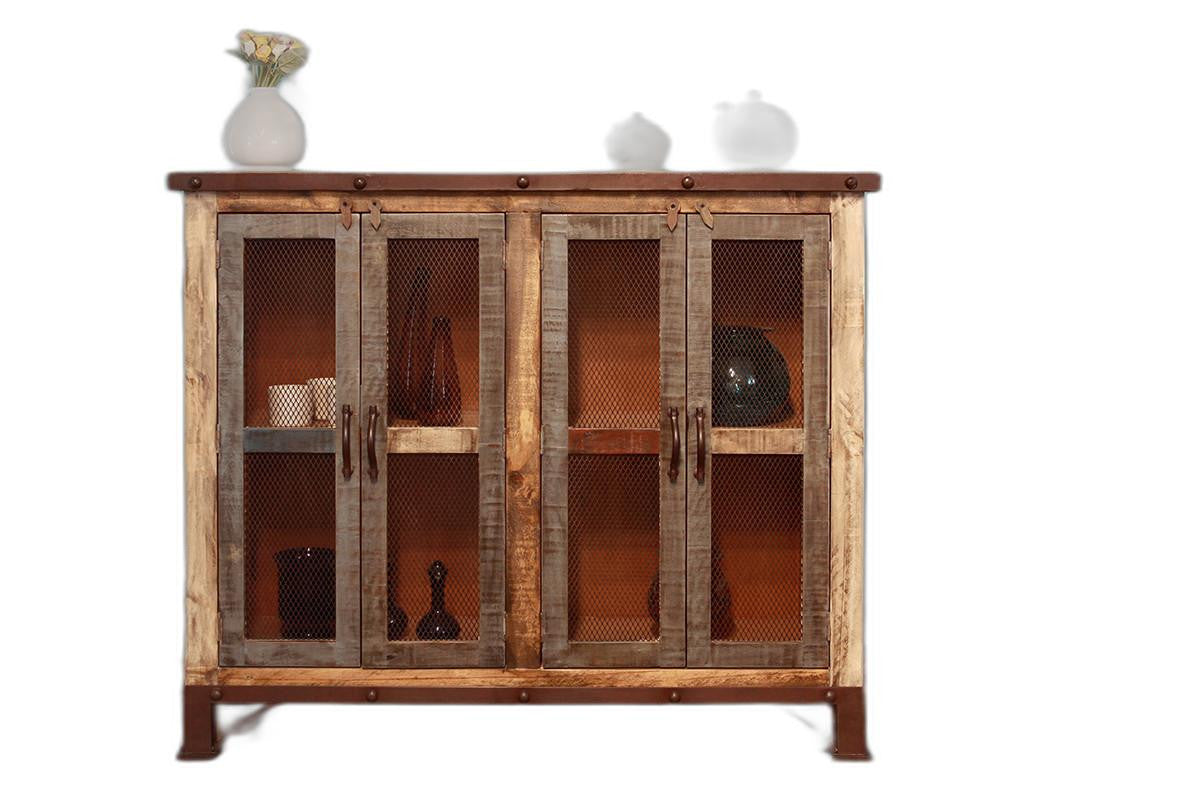 49" Brown Solid and Manufactured Wood Distressed Buffet Table-Sideboards-DECOROLALA