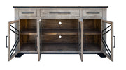 72" Brown Solid and Manufactured Wood Distressed Credenza-Sideboards-DECOROLALA