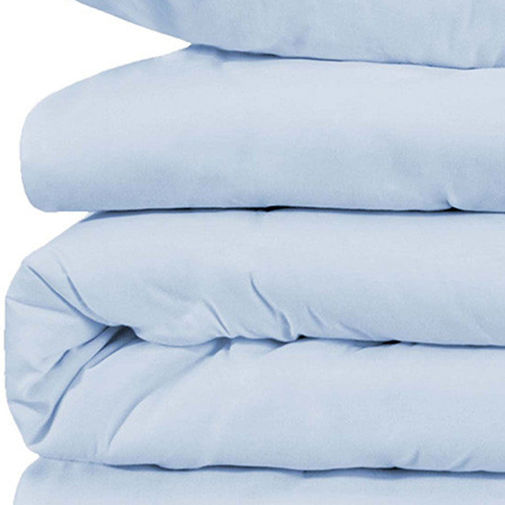 Light Blue Queen Cotton Blend 1000 Thread Count Washable Duvet Cover Set-Down Comforters and Duvets-DECOROLALA
