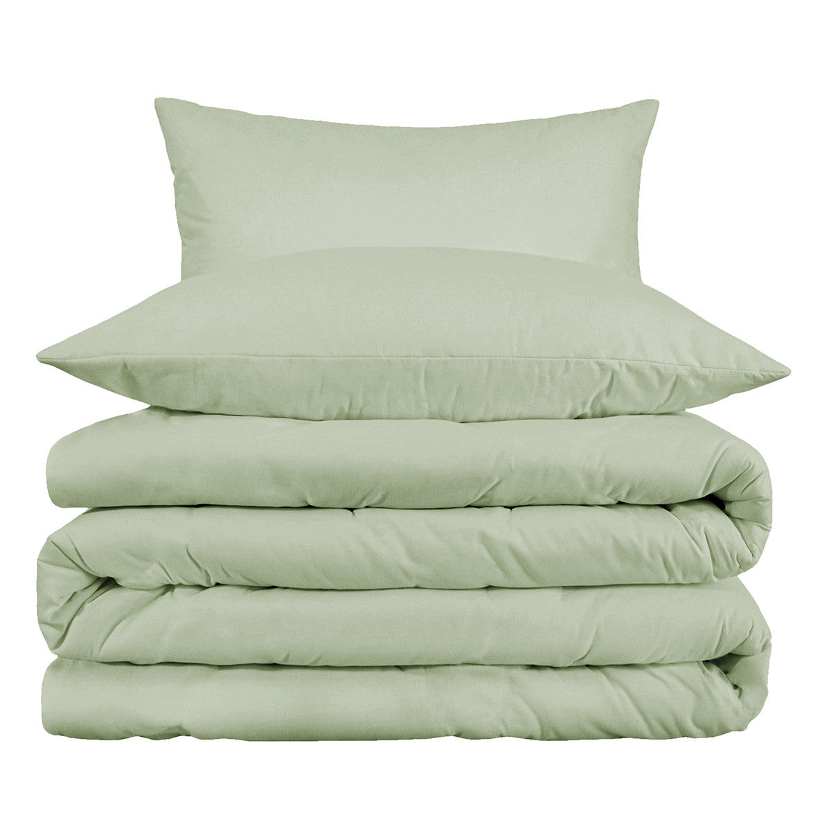 Light Green Queen Cotton Blend 1000 Thread Count Washable Duvet Cover Set-Down Comforters and Duvets-DECOROLALA