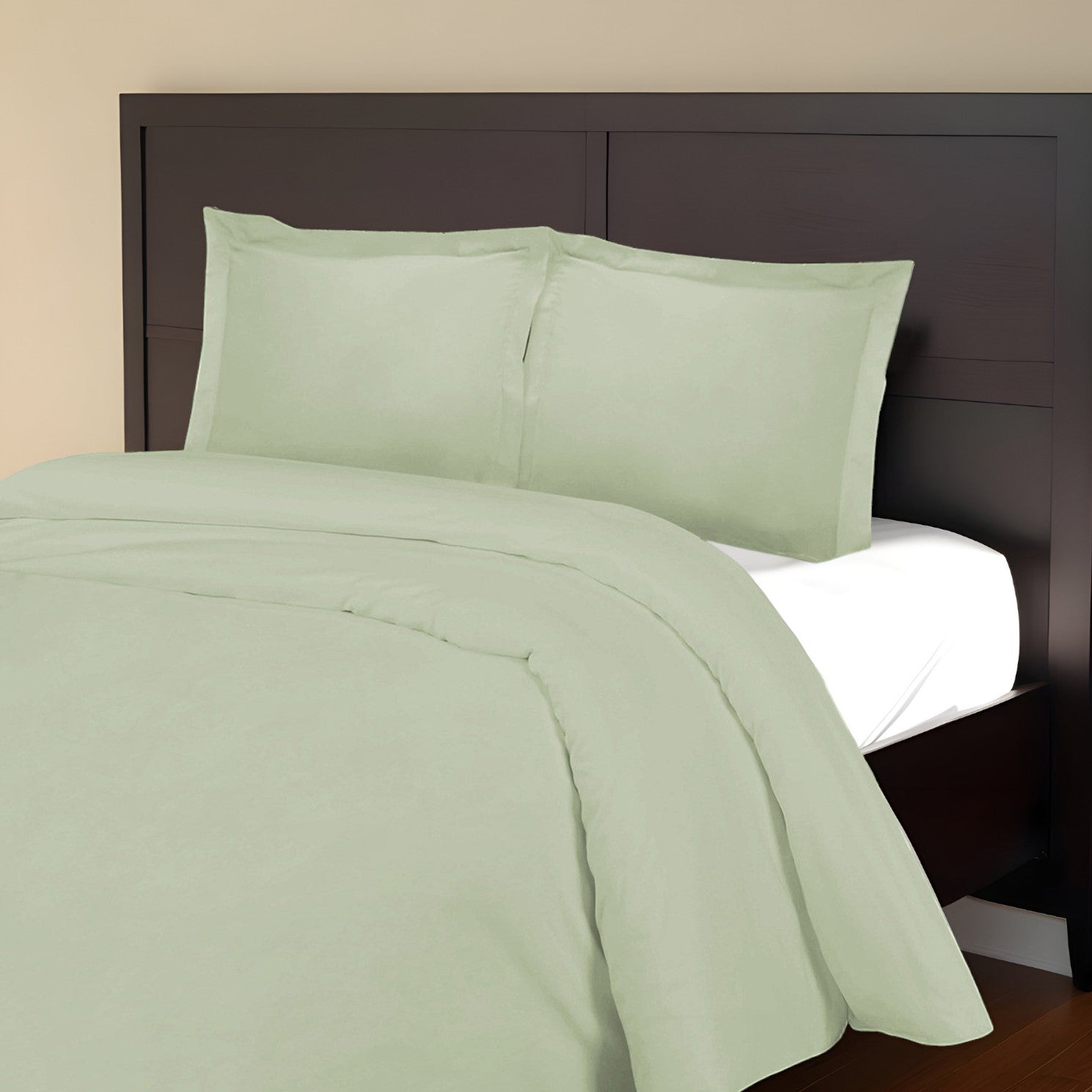 Light Green Queen Cotton Blend 1000 Thread Count Washable Duvet Cover Set-Down Comforters and Duvets-DECOROLALA