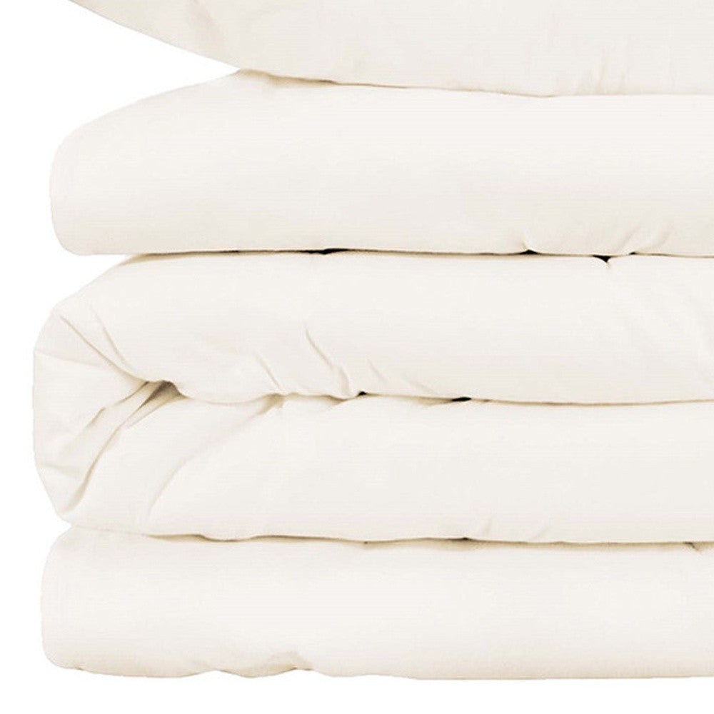 Ivory Queen Cotton Blend 1000 Thread Count Washable Duvet Cover Set-Down Comforters and Duvets-DECOROLALA