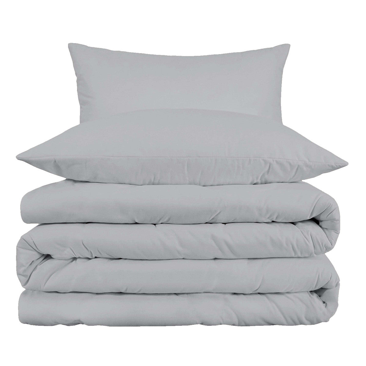 Light Gray King Cotton Blend 1000 Thread Count Washable Duvet Cover Set-Down Comforters and Duvets-DECOROLALA