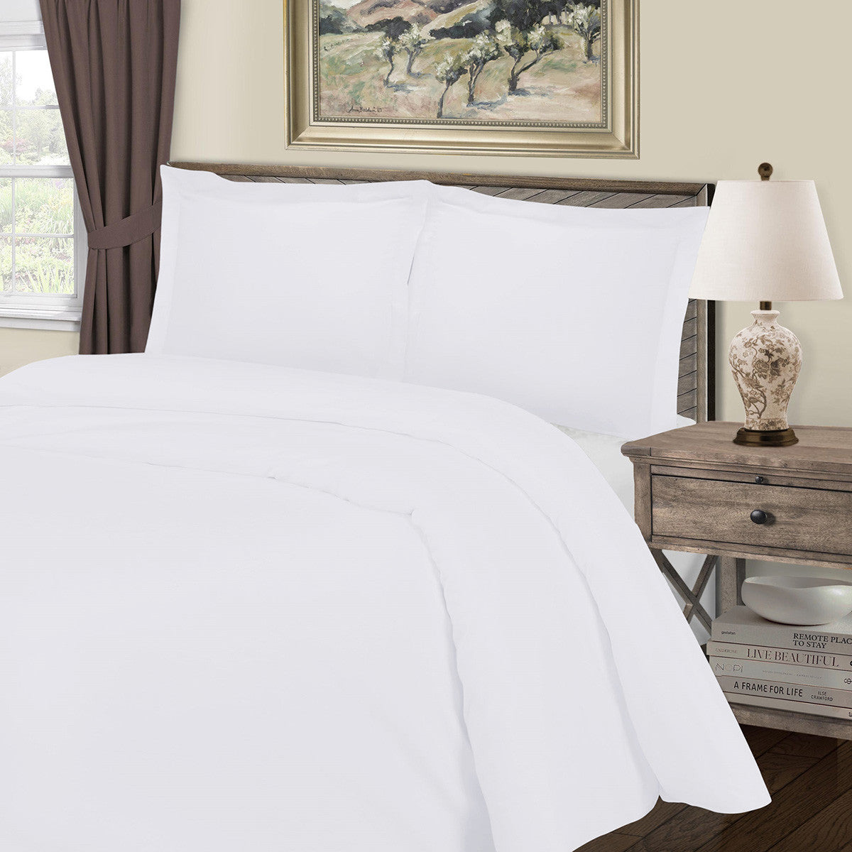 White King Cotton Blend 1000 Thread Count Washable Duvet Cover Set-Down Comforters and Duvets-DECOROLALA
