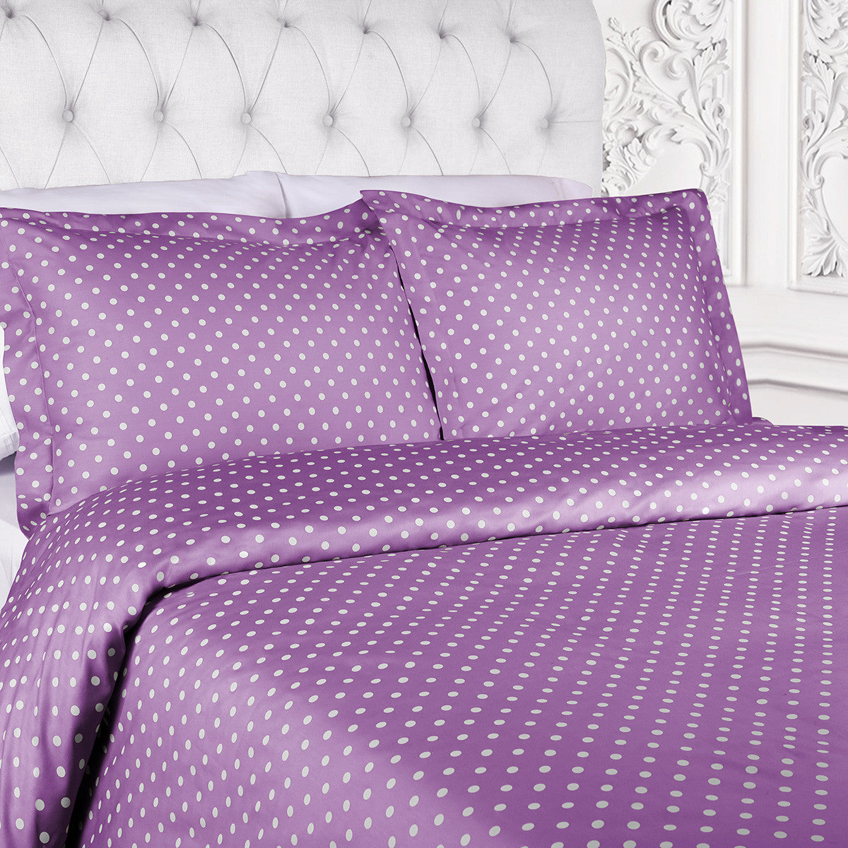 Lilac King Cotton Blend 600 Thread Count Washable Duvet Cover Set-Down Comforters and Duvets-DECOROLALA