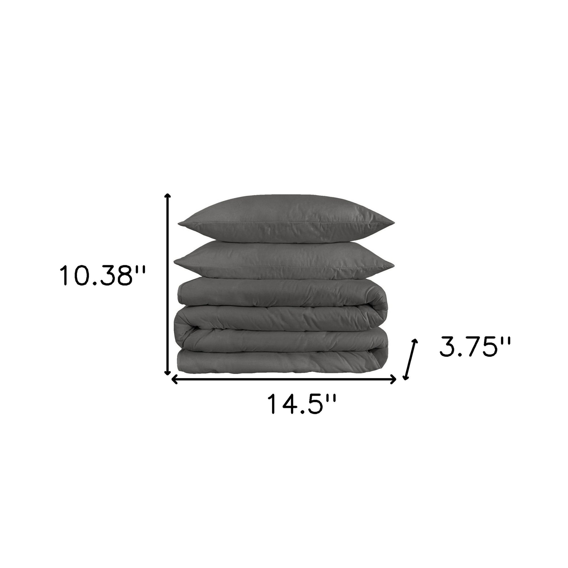 Charcoal Queen Cotton Blend 1200 Thread Count Washable Duvet Cover Set-Down Comforters and Duvets-DECOROLALA