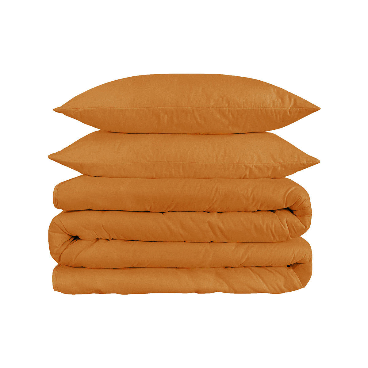 Orange Queen Cotton Blend 1200 Thread Count Washable Duvet Cover Set-Down Comforters and Duvets-DECOROLALA