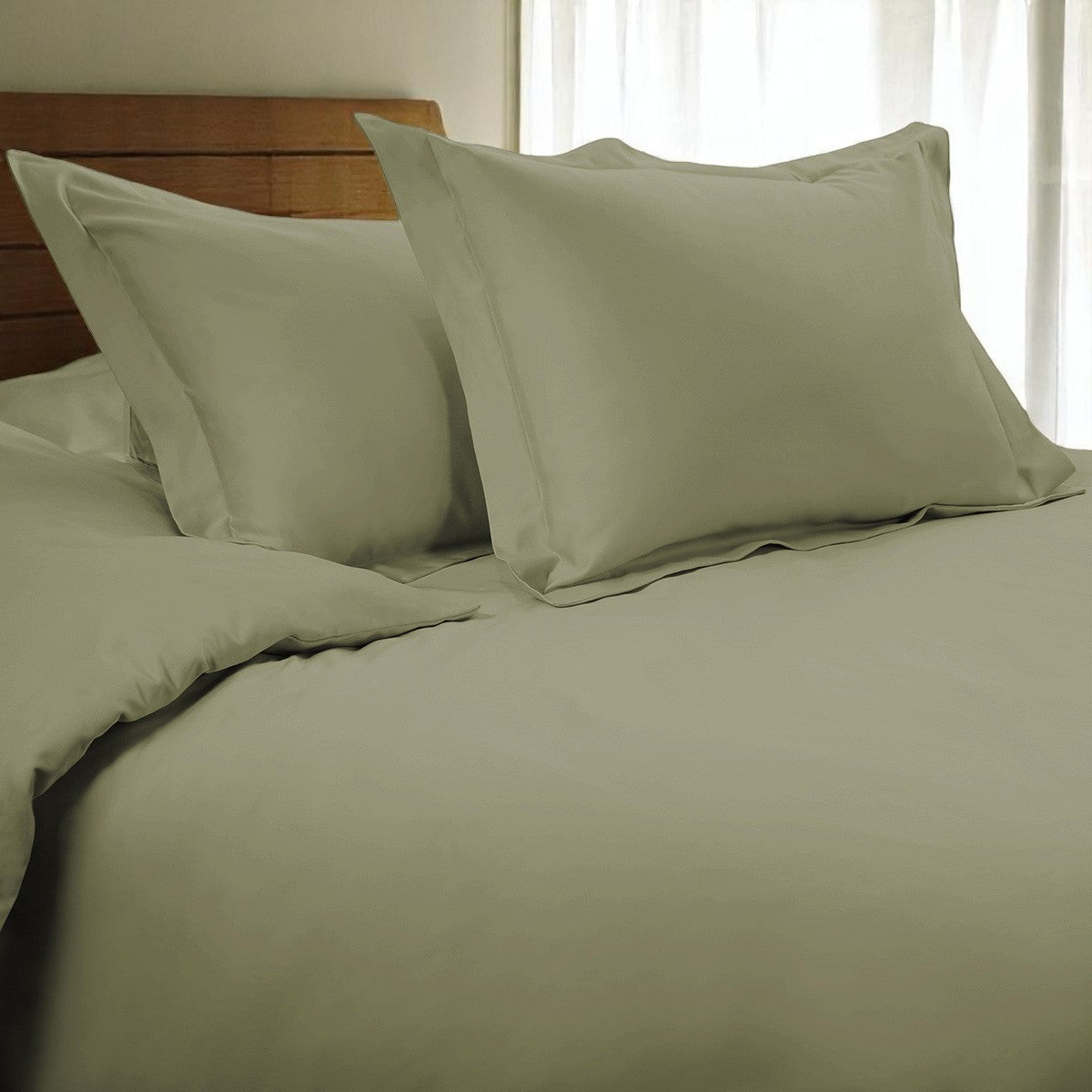 Sage Queen Cotton Blend 1200 Thread Count Washable Duvet Cover Set-Down Comforters and Duvets-DECOROLALA