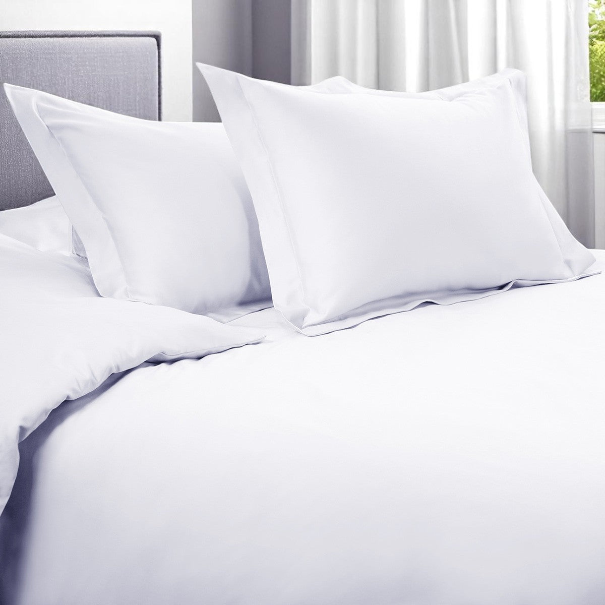 White Queen Cotton Blend 1200 Thread Count Washable Duvet Cover Set-Down Comforters and Duvets-DECOROLALA