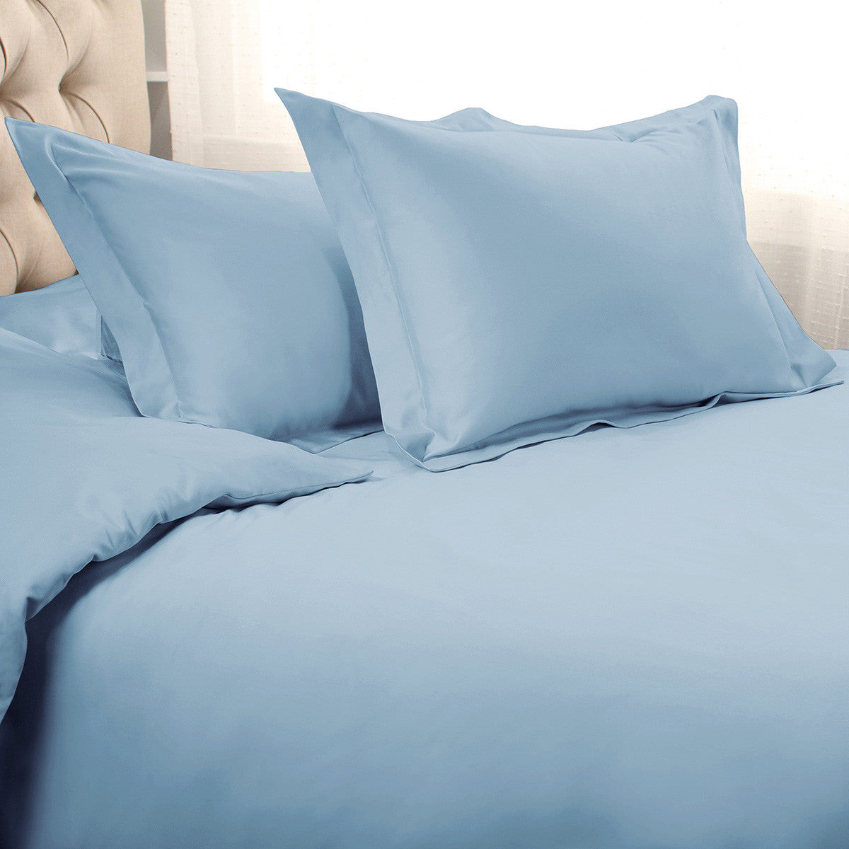 Light Blue King Cotton Blend 1200 Thread Count Washable Duvet Cover Set-Down Comforters and Duvets-DECOROLALA