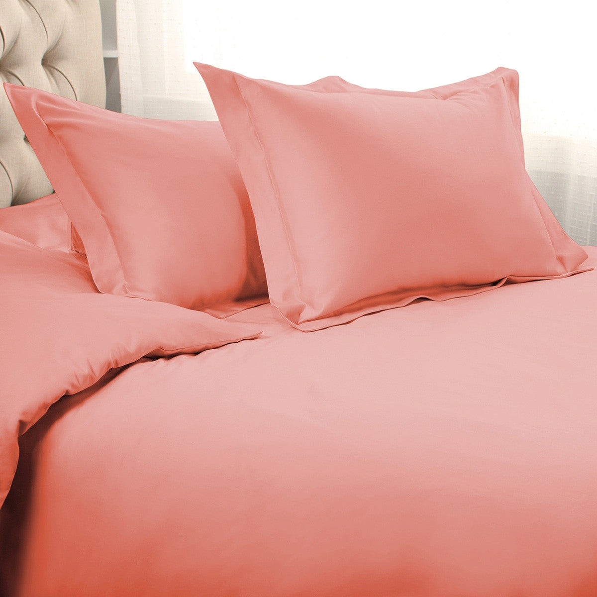 Dusty Rose King Cotton Blend 1500 Thread Count Washable Duvet Cover Set-Down Comforters and Duvets-DECOROLALA