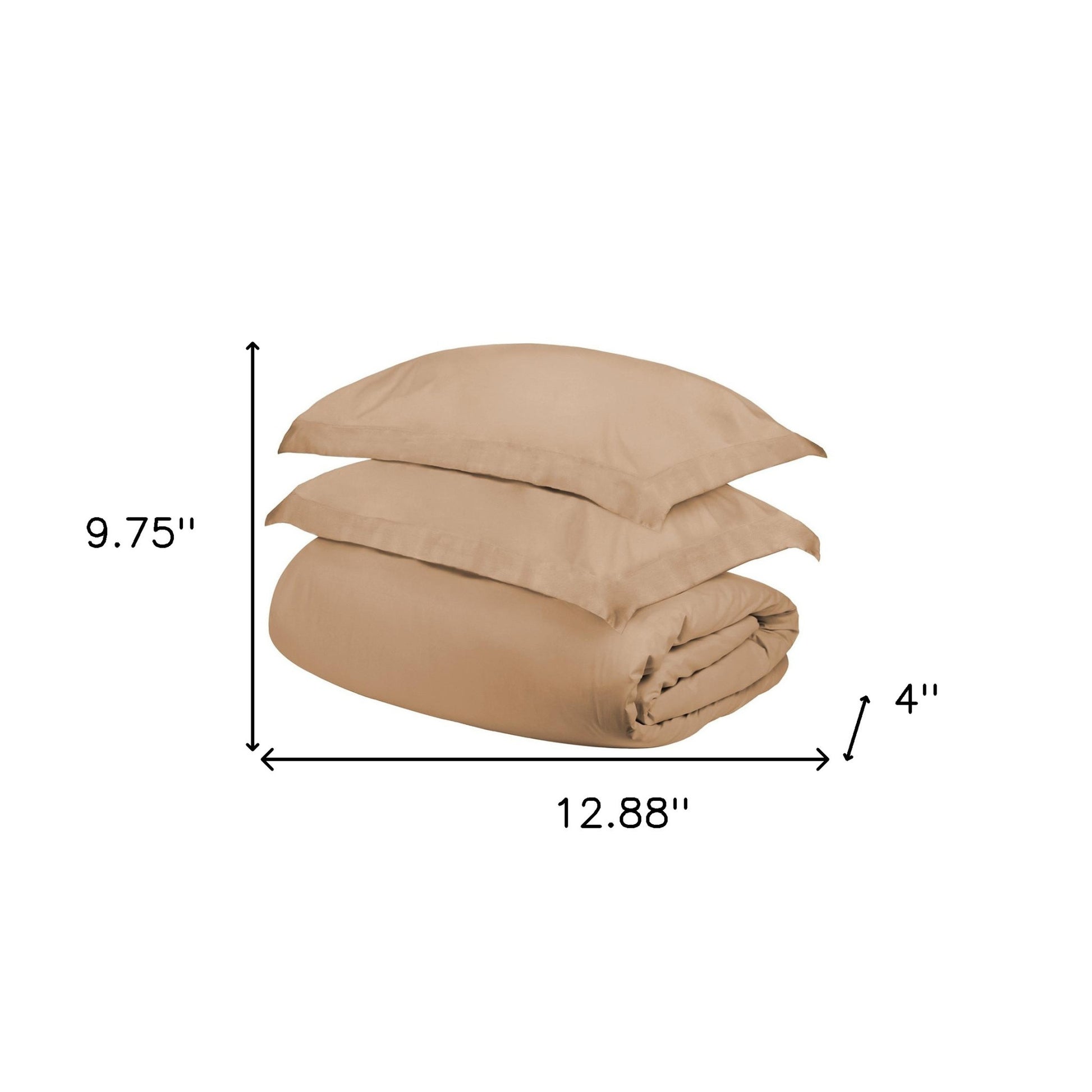 Beige King Cotton Blend 300 Thread Count Washable Duvet Cover Set-Down Comforters and Duvets-DECOROLALA